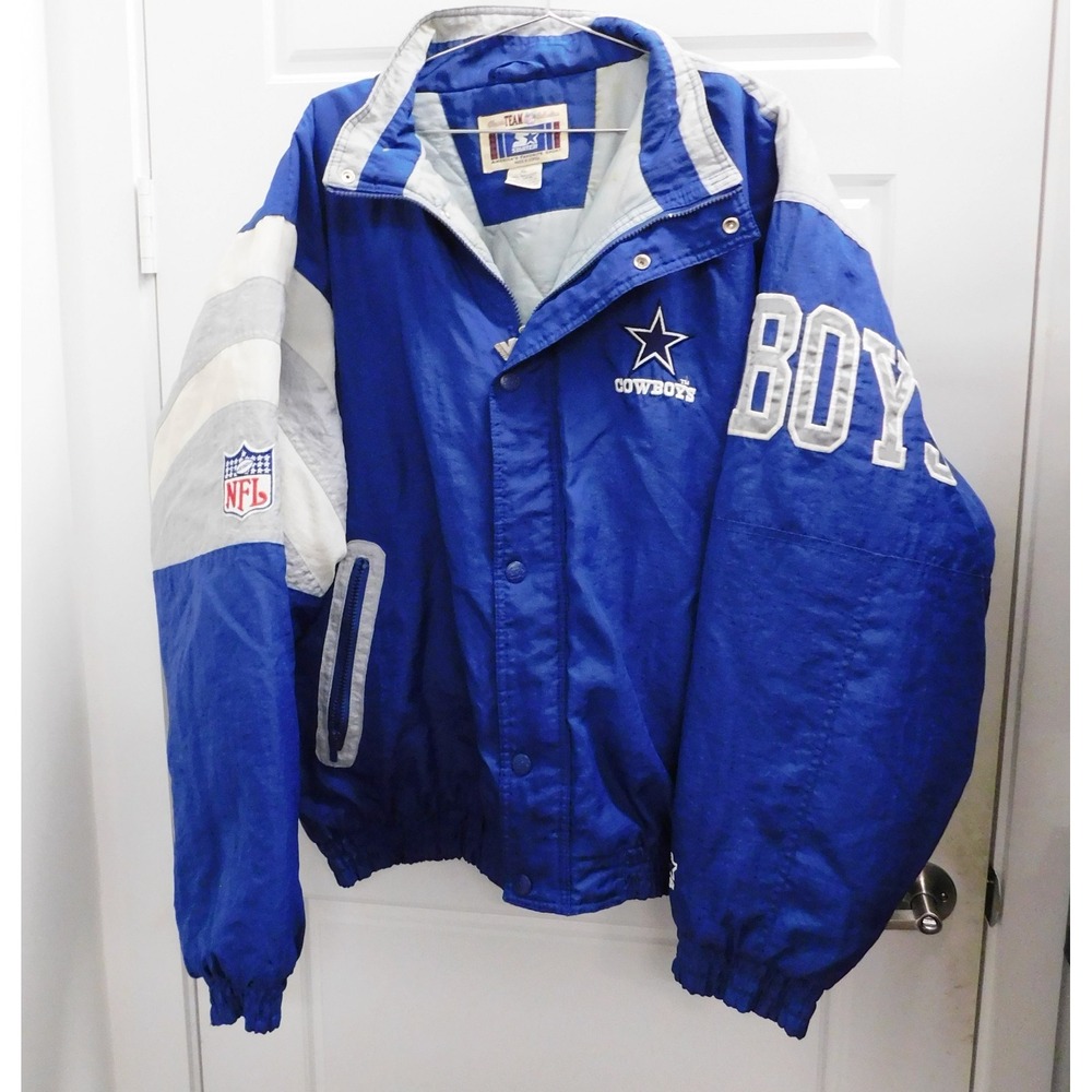 Vintage Dallas Cowboys Starter Jacket Full Zip Quilted Lined Men's XL
